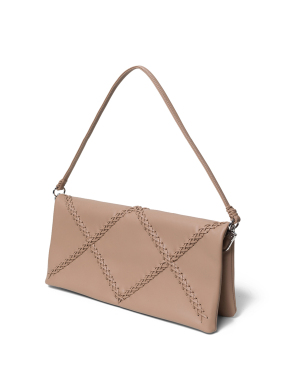 ΓΥΝΑΙΚΕΙΟ ΔΕΡΜΑΤΙΝΟ CLUTCH FOLDED | Μπεζ
