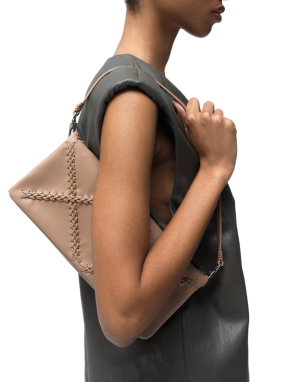 ΓΥΝΑΙΚΕΙΟ ΔΕΡΜΑΤΙΝΟ CLUTCH FOLDED | Μπεζ