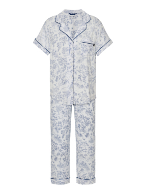 ΓΥΝΑΙΚΕΙΟ ΣΕΤ ΠΙΤΖΑΜΕΣ | Λευκό-Μπλε XL