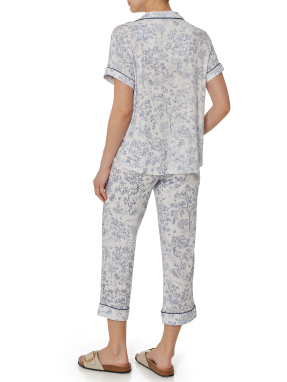 ΓΥΝΑΙΚΕΙΟ ΣΕΤ ΠΙΤΖΑΜΕΣ | Λευκό-Μπλε XL