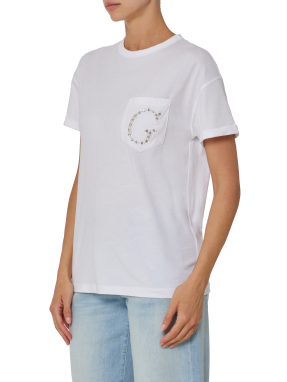 ΓΥΝΑΙΚΕΙΟ T-SHIRT ΜΕ ΠΕΡΛΕΣ | Λευκό M