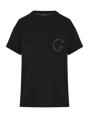 ΓΥΝΑΙΚΕΙΟ T-SHIRT ΜΕ ΠΕΡΛΕΣ | Μαύρο S