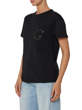 ΓΥΝΑΙΚΕΙΟ T-SHIRT ΜΕ ΠΕΡΛΕΣ | Μαύρο S