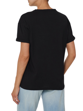 ΓΥΝΑΙΚΕΙΟ T-SHIRT ΜΕ ΠΕΡΛΕΣ | Μαύρο S