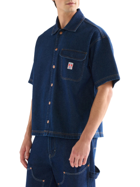 ΑΝΔΡΙΚΟ DENIM ΠΟΥΚΑΜΙΣΟ | Μπλε Σκούρο S
