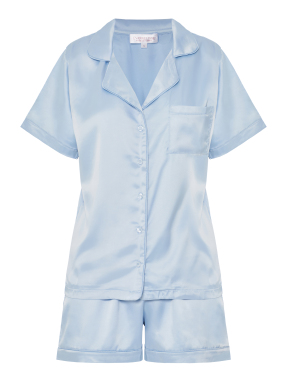 ΓΥΝΑΙΚΕΙΟ SATIN ΣΕΤ ΠΙΤΖΑΜΕΣ | Γαλάζιο S