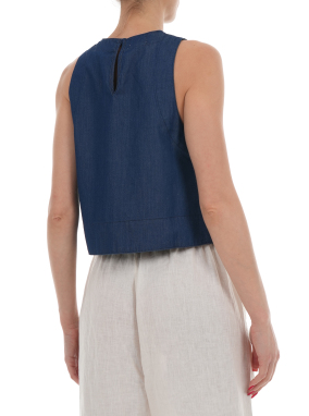 ΓΥΝΑΙΚΕΙΟ DENIM ΤΟΠ | Μπλε Σκούρο XS