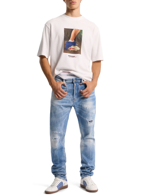 ΑΝΔΡΙΚΟ DENIM ΠΑΝΤΕΛΟΝΙ LIGHT WASH TEDDY | Μπλε Σκούρο IT 52