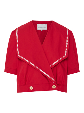 ΓΥΝΑΙΚΕΙΟ ΠΟΥΚΑΜΙΣΟ DESIS | Κόκκινο CHERRY RED - WHITE M