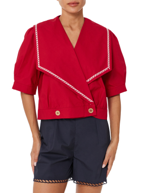 ΓΥΝΑΙΚΕΙΟ ΠΟΥΚΑΜΙΣΟ DESIS | Κόκκινο CHERRY RED - WHITE M