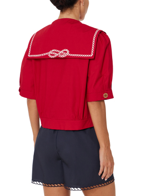 ΓΥΝΑΙΚΕΙΟ ΠΟΥΚΑΜΙΣΟ DESIS | Κόκκινο CHERRY RED - WHITE M
