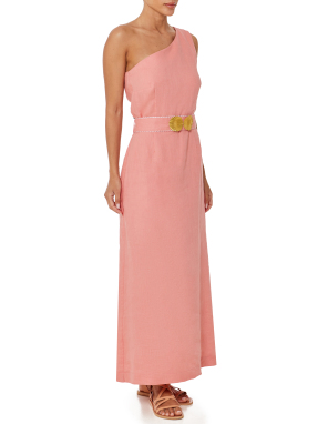 ΜΙΝΤΙ ΛΙΝΟ ΦΟΡΕΜΑ ΜΕ ΈΝΑΝ ΩΜΟ INO | Σομόν SALMON PINK M