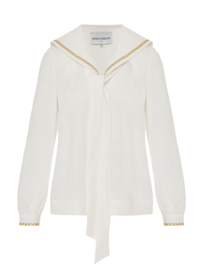 ΓΥΝΑΙΚΕΙΟ ΛΙΝΟ ΠΟΥΚΑΜΙΣΟ DESIS | Εκρού OFF WHITE - GOLD S