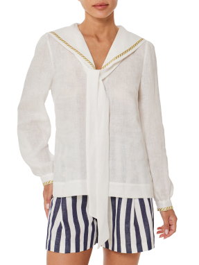 ΓΥΝΑΙΚΕΙΟ ΛΙΝΟ ΠΟΥΚΑΜΙΣΟ DESIS | Εκρού OFF WHITE - GOLD S