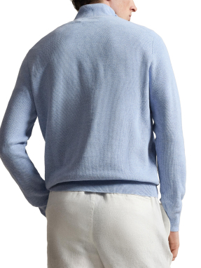 ΑΝΔΡΙΚΟ ΠΟΥΛΟΒΕΡ HALF-ZIP | Γαλάζιο  M