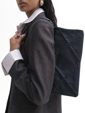 ΓΥΝΑΙΚΕΙΟ ΔΕΡΜΑΤΙΝΟ CLUTCH FOLDED | Μαύρο