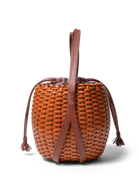 ΓΥΝΑΙΚΕΙΑ ΔΕΡΜΑΤΙΝΗ ΤΣΑΝΤΑ WOVEN LEA | Πορτοκαλί