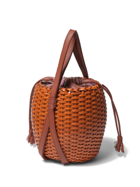 ΓΥΝΑΙΚΕΙΑ ΔΕΡΜΑΤΙΝΗ ΤΣΑΝΤΑ WOVEN LEA | Πορτοκαλί
