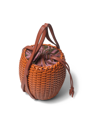 ΓΥΝΑΙΚΕΙΑ ΔΕΡΜΑΤΙΝΗ ΤΣΑΝΤΑ WOVEN LEA | Πορτοκαλί