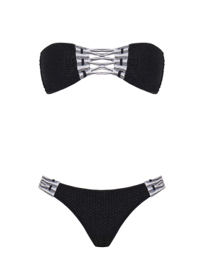 ΓΥΝΑΙΚΕΙΟ ΜΠΙΚΙΝΙ ΣΕΤ RIPPED BANDEAU REVERSIBLE | Μαύρο  M