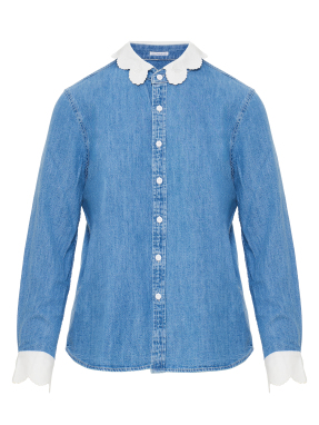ΓΥΝΑΙΚΕΙΟ DENIM ΠΟΥΚΑΜΙΣΟ THE FRILLY FOXY BOXY | Μπλε TYF XS