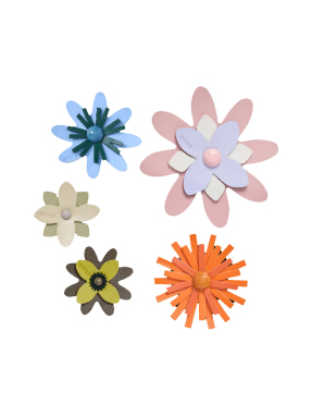 JIBBITZ™ CHARMS FAUX LEATHER FLORAL 5 PACK | Πολύχρωμο UNIQUE ONE SIZE