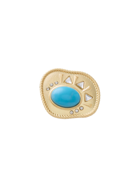 JIBBITZ™ CHARMS GOLD AND TURQUOISE OVAL | Πολύχρωμο UNIQUE ONE SIZE