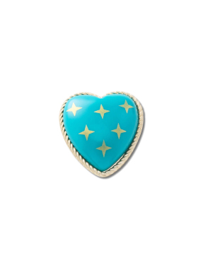JIBBITZ™ CHARMS TURQUOISE AND GOLD HEART | Πολύχρωμο UNIQUE ONE SIZE