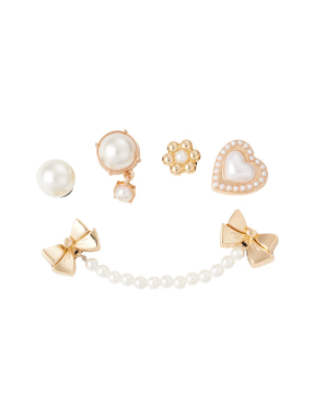 JIBBITZ™ CHARMS PEARLY GOLD 5 PACK | Πολύχρωμο UNIQUE ONE SIZE