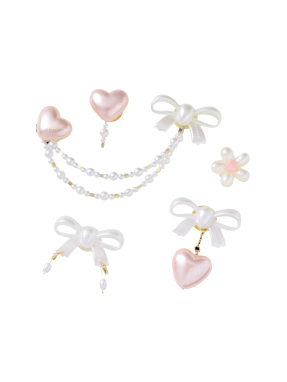 JIBBITZ™ CHARMS BOW AND PINK HEART 5 PACK | Πολύχρωμο UNIQUE ONE SIZE