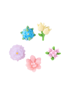 JIBBITZ™ CHARMS BEADED FLOWERS 5 PACK | Πολύχρωμο UNIQUE ONE SIZE