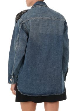 ΓΥΝΑΙΚΕΙΟ DENIM OVERSHIRT | Μπλε Σκούρο S