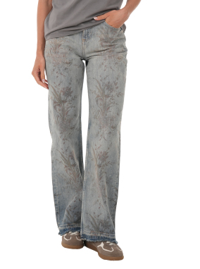 ΓΥΝΑΙΚΕΙΟ DENIM FLORAL ΠΑΝΤΕΛΟΝΙ | Μπλε 26