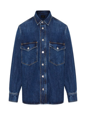 ΑΝΔΡΙΚΟ DENIM ΠΟΥΚΑΜΙΣΟ ALBIN | Μπλε Σκούρο XXL