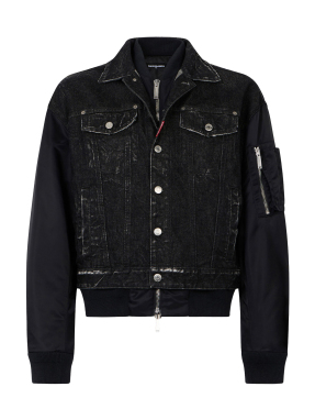 ΑΝΔΡΙΚΟ DENIM JACKET AVIATOR HYBRID | Μαύρο IT 54