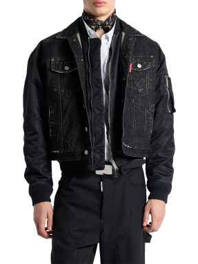 ΑΝΔΡΙΚΟ DENIM JACKET AVIATOR HYBRID | Μαύρο IT 54