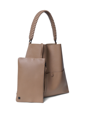 ΓΥΝΑΙΚΕΙΑ ΔΕΡΜΑΤΙΝΗ ΤΣΑΝΤΑ ΩΜΟΥ SLIM M STITCH | Camel