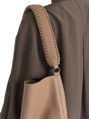 ΓΥΝΑΙΚΕΙΑ ΔΕΡΜΑΤΙΝΗ ΤΣΑΝΤΑ ΩΜΟΥ SLIM M STITCH | Camel