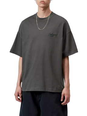 ΑΝΔΡΙΚΟ SIGNATURE SCRIPT T-SHIRT | Γκρι Σκούρο L