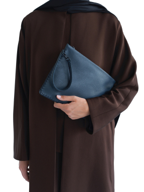 ΓΥΝΑΙΚΕΙΟΣ ΔΕΡΜΑΤΙΝΟΣ ΦΑΚΕΛΟΣ MAXI POCHETTE | Μπλε
