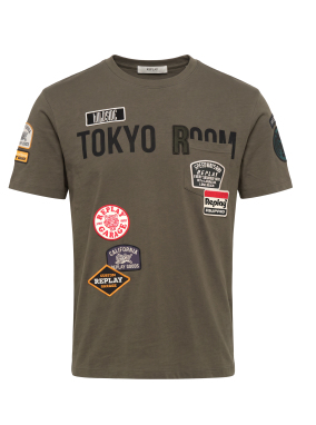 ΑΝΔΡΙΚΟ T-SHIRT ΜΕ PATCHES | Χακί L
