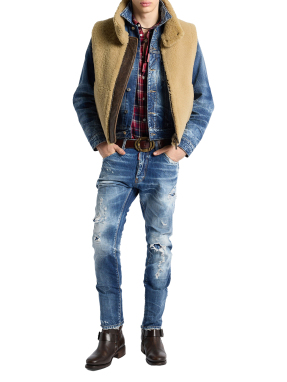 ΑΝΔΡΙΚΟ DENIM ΠΑΝΤΕΛΟΝΙ BRANDO CLASSIC TEDDY | Μπλε Σκούρο IT 54