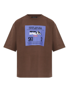 ΑΝΔΡΙΚΟ T-SHIRT SKI CLUB | Καφέ L