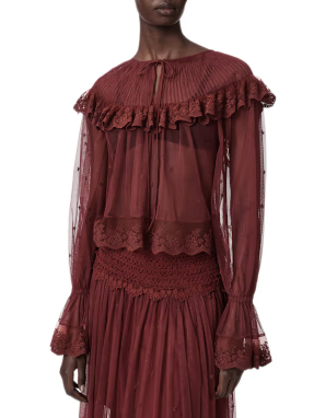ΓΥΝΑΙΚΕΙΟ ΤΟΠ TRIXIE | Κόκκινο BURGUNDY RED UK 8