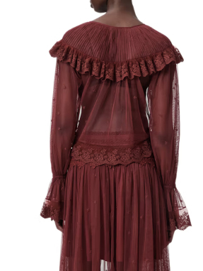 ΓΥΝΑΙΚΕΙΟ ΤΟΠ TRIXIE | Κόκκινο BURGUNDY RED UK 8