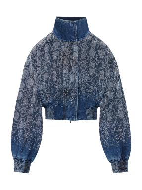 ΓΥΝΑΙΚΕΙΟ DENIM BOMBER JACKET | Μπλε Σκούρο S