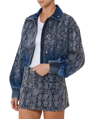 ΓΥΝΑΙΚΕΙΟ DENIM BOMBER JACKET | Μπλε Σκούρο S