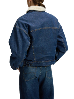 ΓΥΝΑΙΚΕΙΟ DENIM SHERPA JACKET | Μπλε Σκούρο M