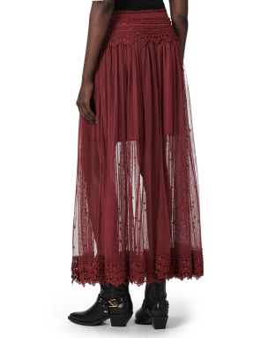 MIDI ΦΟΥΣΤΑ TRIXIE | Μπορντό BURGUNDY RED UK 6