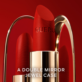 ROUGE G BLOOMING DENIM THE DOUBLE MIRROR JEWEL CASE - LIMITED EDITION THE CUSTOMISABLE ULTRA-CARE LIPSTICK | Blooming Denim - Red Rose